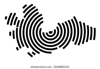 Symbol Map of the city Hohenstein-Ernstthal (Sachsen, Germany) showing the city with a black spiral line