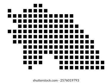 Symbol Map of the City Schloß Holte-Stukenbrock (Germany) showing the city with a pattern of just a few black squares