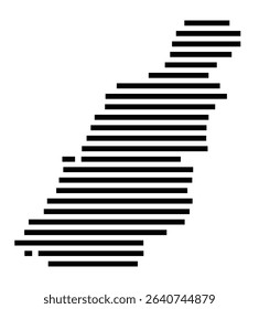 Symbol Map of the city Holzkirchen (Bayern, Germany) showing the area of the city with just a few black horizontal lines