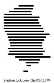Symbol Map of the city Holzwickede (Nordrhein-Westfalen, Germany) showing the area of the city with just a few black horizontal lines
