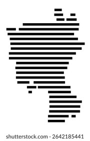 Symbol Map of the city Homberg (Efze) (Hessen, Germany) showing the area of the city with just a few black horizontal lines
