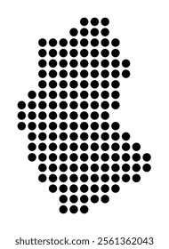 Symbol Map of the City Hoorn (Netherlands) showing the city with a pattern of just a few black dots