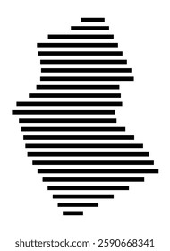 Symbol Map of the City Hoorn (Netherlands) showing the city with a few black horizontal lines