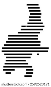 Symbol Map of the City Huesca (Spain) showing the city with a few black horizontal lines