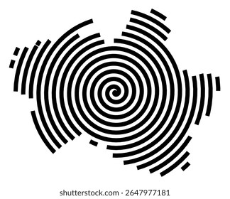 Symbol Map of the city Ilsede (Niedersachsen, Germany) showing the city with a black spiral line