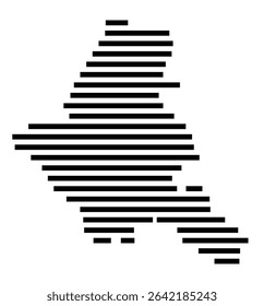 Symbol Map of the city Königstein im Taunus (Hessen, Germany) showing the area of the city with just a few black horizontal lines