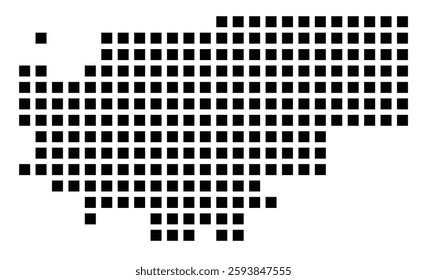 Symbol Map of the City Independence (Missouri) showing the city with a pattern of just a few black squares