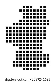 Symbol Map of the City Inowroclaw (Poland) showing the city with a pattern of just a few black squares