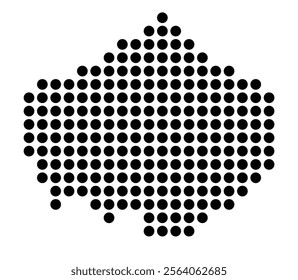 Symbol Map of the City Ivry-sur-Seine (France) showing the city with a pattern of just a few black dots