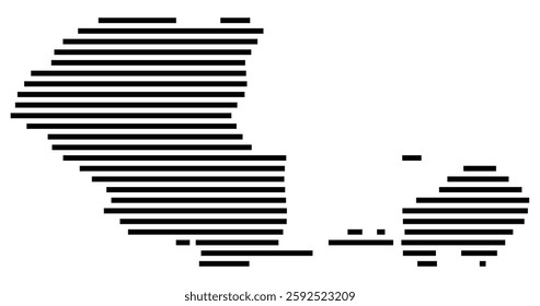 Symbol Map of the City Jerez de la Frontera (Spain) showing the city with a few black horizontal lines