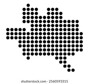 Symbol Map of the City Kaiserslautern (Germany) showing the city with a pattern of just a few black dots