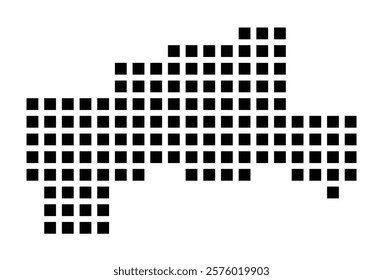 Symbol Map of the City Kamen (Germany) showing the city with a pattern of just a few black squares