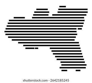 Symbol Map of the city Karben (Hessen, Germany) showing the area of the city with just a few black horizontal lines