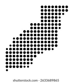 Symbol Map of the city Karlsfeld (Bayern, Germany) showing the city with a pattern of just a few black dots