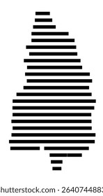 Symbol Map of the city Kaufering (Bayern, Germany) showing the area of the city with just a few black horizontal lines