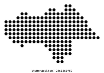 Symbol Map of the City Kedzierzyn-Kozle (Poland) showing the city with a pattern of just a few black dots