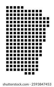 Symbol Map of the City Kenner (Louisiana) showing the city with a pattern of just a few black squares