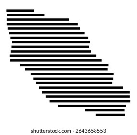 Symbol Map of the city Kerken (Nordrhein-Westfalen, Germany) showing the area of the city with just a few black horizontal lines
