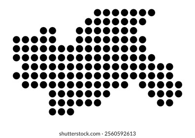 Symbol Map of the City Kerpen (Germany) showing the city with a pattern of just a few black dots