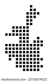 Symbol Map of the City Kiel (Germany) showing the city with a pattern of just a few black squares