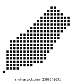 Symbol Map of the City Kingsmeadow (Ireland) showing the city with a pattern of just a few black squares