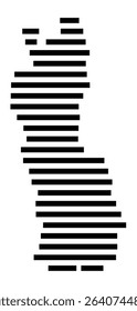 Symbol Map of the city Kirchheim b.München (Bayern, Germany) showing the area of the city with just a few black horizontal lines