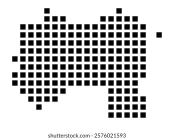 Symbol Map of the City Kirchheim unter Teck (Germany) showing the city with a pattern of just a few black squares