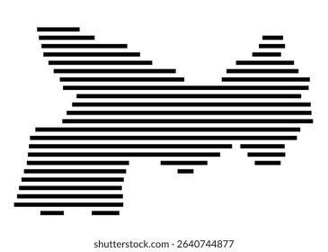 Symbol Map of the city Kirchseeon (Bayern, Germany) showing the area of the city with just a few black horizontal lines