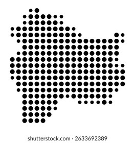 Symbol Map of the city Kirchzarten (Baden-Württemberg, Germany) showing the city with a pattern of just a few black dots
