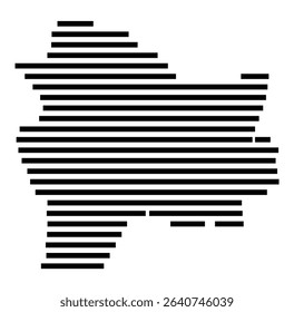 Symbol Map of the city Kirchzarten (Baden-Württemberg, Germany) showing the area of the city with just a few black horizontal lines