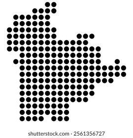 Symbol Map of the City Klagenfurt am Woerthersee (Austria) showing the city with a pattern of just a few black dots