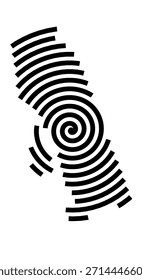 Symbol Map of the City Klaipeda (Lithuania) showing the city with a black spiral line