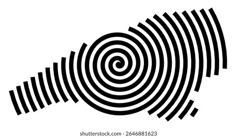 Symbol Map of the city Kleinmachnow (Brandenburg, Germany) showing the city with a black spiral line