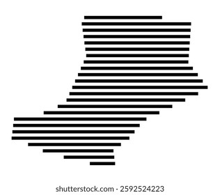 Symbol Map of the City Klostersogn (Denmark) showing the city with a few black horizontal lines