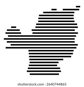 Symbol Map of the city Kolbermoor (Bayern, Germany) showing the area of the city with just a few black horizontal lines