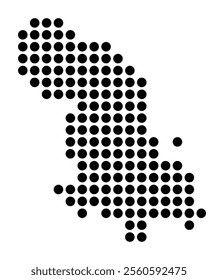 Symbol Map of the City Konstanz (Germany) showing the city with a pattern of just a few black dots