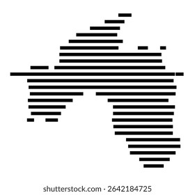 Symbol Map of the city Konz (Rheinland-Pfalz, Germany) showing the area of the city with just a few black horizontal lines