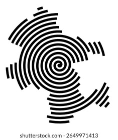 Mapa de símbolos da cidade Korb (Baden-Württemberg, Alemanha) mostrando a cidade com uma linha espiral preta