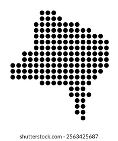 Symbol Map of the City Kranj (Slovenia) showing the city with a pattern of just a few black dots