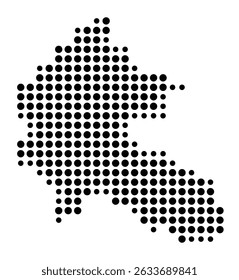 Symbol Map of the city Kronach (Bayern, Germany) showing the city with a pattern of just a few black dots
