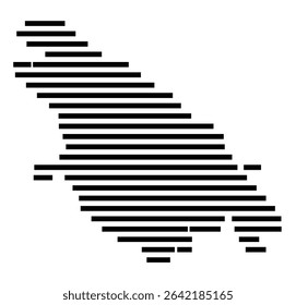 Symbol Map of the city Kronberg im Taunus (Hessen, Germany) showing the area of the city with just a few black horizontal lines