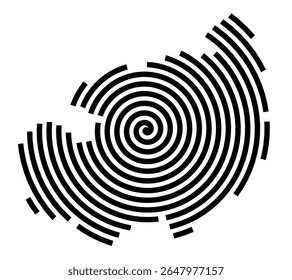 Symbol Map of the city Kronshagen (Schleswig-Holstein, Germany) showing the city with a black spiral line