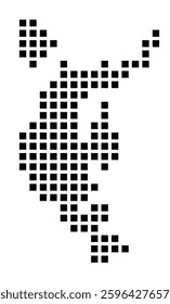 Symbol Map of the City La Crosse (Wisconsin) showing the city with a pattern of just a few black squares