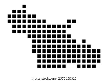 Symbol Map of the City Laatzen (Germany) showing the city with a pattern of just a few black squares