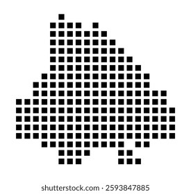 Symbol Map of the City Lafayette (Indiana) showing the city with a pattern of just a few black squares