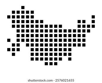 Symbol Map of the City Lahr_Schwarzwald (Germany) showing the city with a pattern of just a few black squares