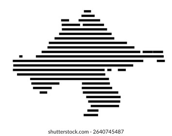 Symbol Map of the city Laichingen (Baden-Württemberg, Germany) showing the area of the city with just a few black horizontal lines