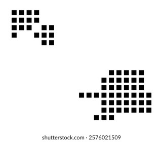 Symbol Map of the City Landau in der Pfalz (Germany) showing the city with a pattern of just a few black squares