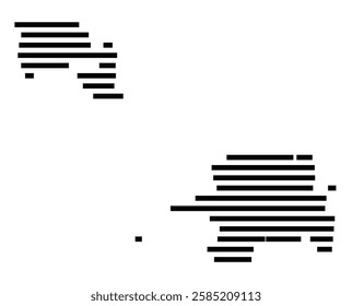 Symbol Map of the City Landau in der Pfalz (Germany) showing the city with just a few black horizontal lines