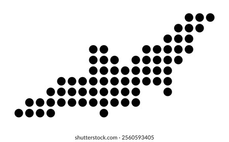 Symbol Map of the City Landshut (Germany) showing the city with a pattern of just a few black dots